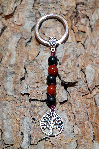 Portachiavi di protezione Shungite Corniola