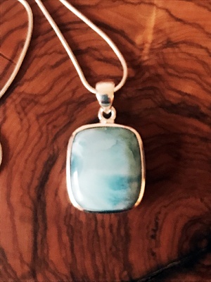 Pendente larimar quadro in argento 925 (senza catenina)