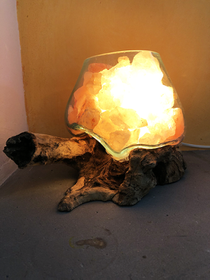 Lampada sale vetro legno 2