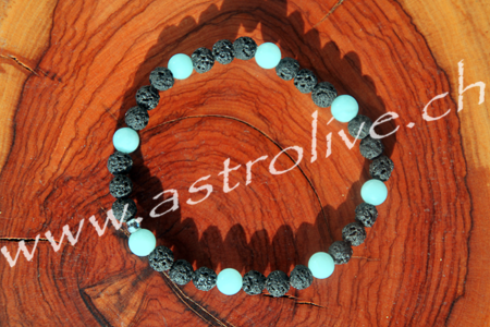 Bracciale amazzonite e Pietra lavica