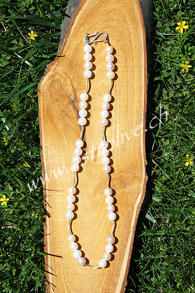 Collana Perle con inserti e chiusura in argento 925