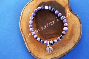 Bracciale Charoite con ciondolo